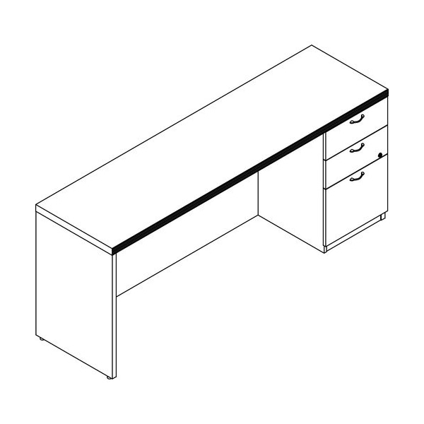 Groupe Lacasse Credenza, Right Pedestal, BBF, 72inWx20inDx29-1/2inH, Niagara LAS72KS2072UFA - main